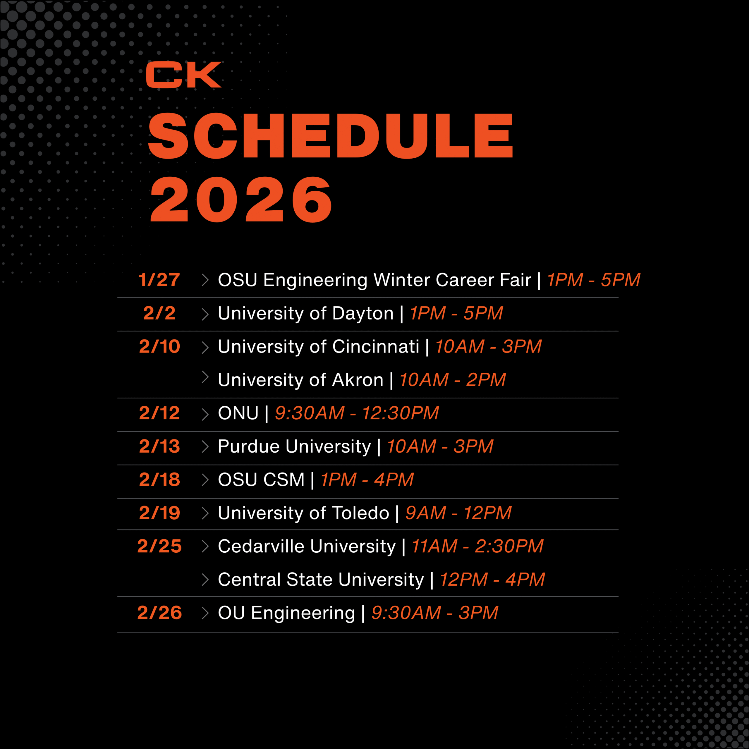 Check out our 2026 Fall Career Fair Schedule.
